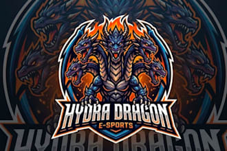 design new style hydra dragon e sport mascot logo within 1 day