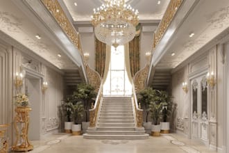 design luxury interior with photorealistic 3 rendering