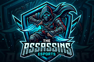 make wonderful assassin e sport mascot logo for your company