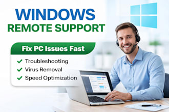 fix windows issues and provide remote desktop support