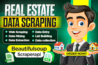 do web scraping, data mining and real estate data extraction