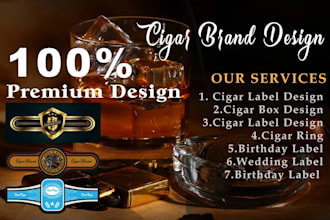 do unique cigar label cigar logo cigar band cigar ring and cigar box design