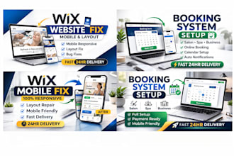 set up wix booking system salon website spa or local business