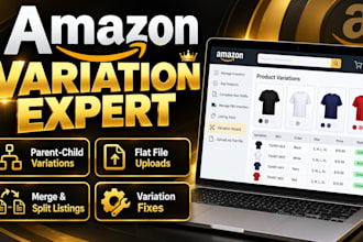 create and fix amazon parent child variations using flat files