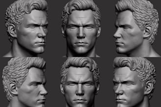 sculpt a realistic 3d head bust or full body for 3d printing