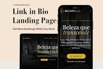 a professional link in bio landing page for beauty business