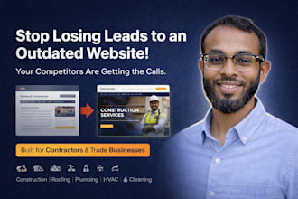 design a contractor and construction website for roofing hvac plumbing