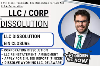close, terminate, file dissolution, your USA corporation, wyoming llc delaware