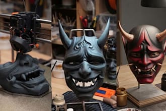 do 3d printable mask 3d helmet, model stl for 3d print and paint mask design