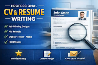 create a professional CV and resume in french or english