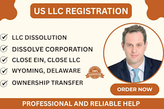dissolve US llc, wyoming llc, delaware, new mexico llc, close ein, itin, s corp