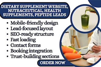 design dietary supplement website nutraceutical health supplements peptide leads