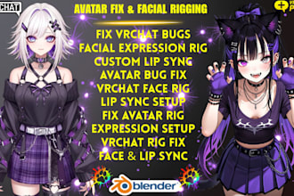 fix vrchat avatar bugs, rig facial expressions and custom lip sync