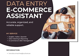 be your virtual assistant for data entry and ecommerce