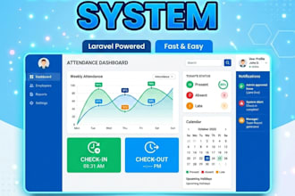 build custom attendance management system in laravel with admin panel