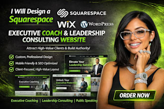 design squarespace executive coach leadership consulting website public speaking