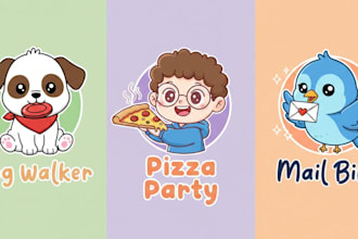 design a cute and kawaii cartoon mascot logo