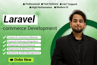 build  laravel ecommerce store with admin panel