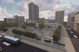 3d high school, including playing ground indoor,outdoor design, recreation space