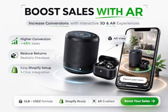 create 3d product model in glb, gltf, usdz for shopify ar