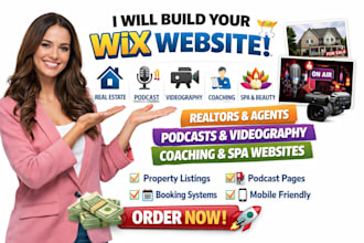 build wix realtor podcast videography agent real estate coaching spa website