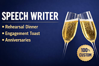 write your rehearsal dinner speech, engagement toast, or anniversary tribute