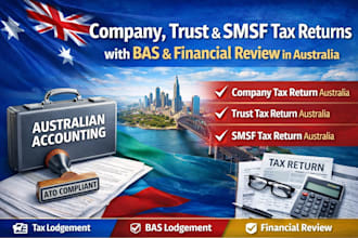 lodge company trust or smsf tax return with bas financial review australia