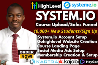 systeme io course upload membership website systeme io sales funnel landing page