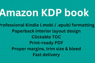 amazon KDP book formatting and kindle ebook formatting