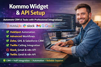 komo widget api setup monday n8n slack gmail hostinger zoho agent ghl twilio crm