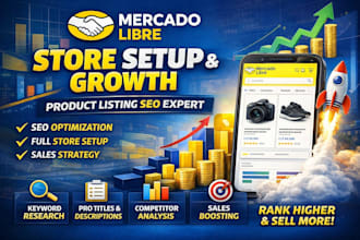 build mercado libre store product listing optimization SEO integration growths