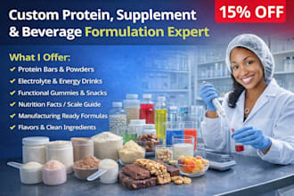 develop custom food, beverage, and supplement formulations