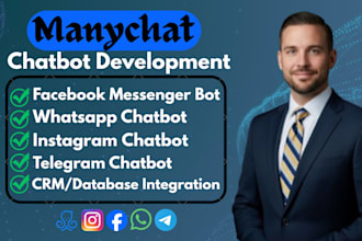 do manychat facebook chatbot, whatsapp chatbot, instagram chatbot, telegram bot