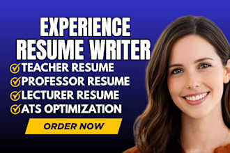 write ats optimized academic CV, phd, professor, lecturer research resume