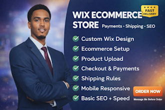 develop wix ecommerce store with payments and shipping