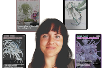 illustrate game cards, tarot cards, and book covers