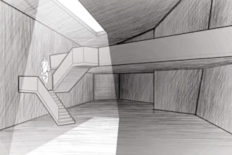 create conceptual architectural and interior sketches