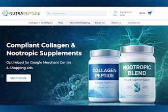 design a collagen and nootropic supplement woocommerce store