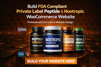 build private label peptide supplement store nootropic fda compliant woocommerce