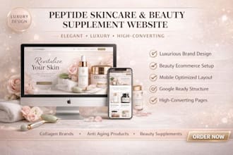 design a peptide skincare or beauty supplement ecommerce website