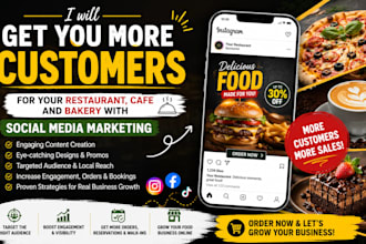 get you more customer for your restaurant cafe bakery via social media marketing