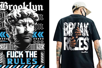 create custom streetwear tshirt design, graphics and bootleg tshirt design