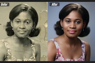 colorize old damage photo, fix blurry picture restoration