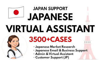 japanese virtual assistant with 3500 cases experience