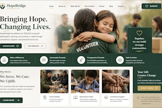 design nonprofit website, charity, ngo, 501c3 donation, church website