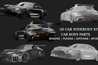 3d car model custom widebody kit sheet metal car body parts automotive cad print