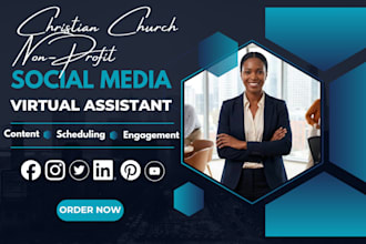 manage christian social media account, content creation and schedule posts