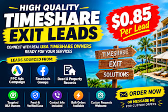 provide fresh USA timeshare exit leads