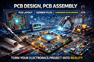 do pcb design, pcb assembly, pcb layout gerber  files, hardware development