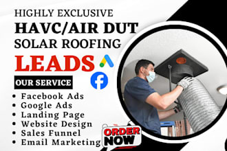 generate havc leads solar roofing leads air duct plumbing leads sales funnel